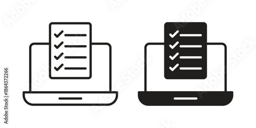 Online test icons in trendy flat style. Icon design, logo, app, UI. Vector illustration