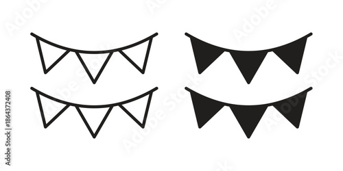 Party flag icons in trendy flat style. Icon design, logo, app, UI. Vector illustration