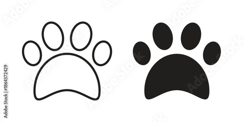 Paw icons in trendy flat style. Icon design, logo, app, UI. Vector illustration