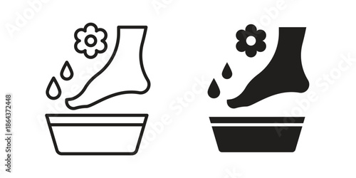 Pedicure icons in trendy flat style. Icon design, logo, app, UI. Vector illustration