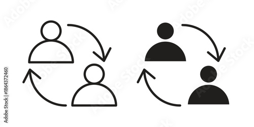 Peer to peer icons in trendy flat style. Icon design, logo, app, UI. Vector illustration