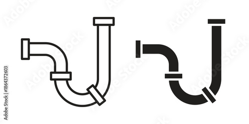 Plumbing icons in trendy flat style. Icon design, logo, app, UI. Vector illustration