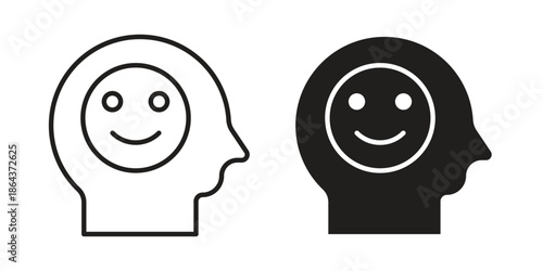 Positive emotion icons in trendy flat style. Icon design, logo, app, UI. Vector illustration