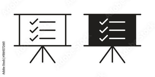 Presentation board icons in trendy flat style. Icon design, logo, app, UI. Vector illustration