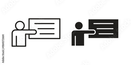 Presentation icons in trendy flat style. Icon design, logo, app, UI. Vector illustration