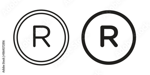 Registered trademark icons in trendy flat style. Icon design, logo, app, UI. Vector illustration