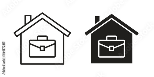 Remote work from home icons in trendy flat style. Icon design, logo, app, UI. Vector illustration