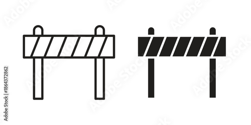 Roadblock icons in trendy flat style. Icon design, logo, app, UI. Vector illustration