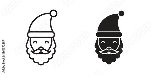 Santa claus face icons in trendy flat style. Icon design, logo, app, UI. Vector illustration