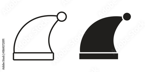 Santa hat icons in trendy flat style. Icon design, logo, app, UI. Vector illustration