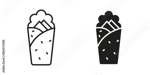 Shawarma icons in trendy flat style. Icon design, logo, app, UI. Vector illustration