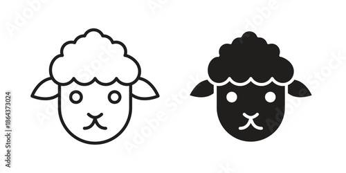 Sheep icons in trendy flat style. Icon design, logo, app, UI. Vector illustration
