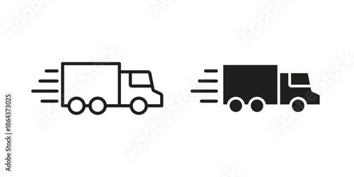Shipping truck icons in trendy flat style. Icon design, logo, app, UI. Vector illustration