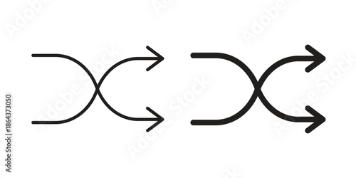 Shuffle arrow icons in trendy flat style. Icon design, logo, app, UI. Vector illustration
