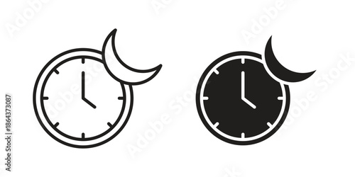Sleeping time icons in trendy flat style. Icon design, logo, app, UI. Vector illustration