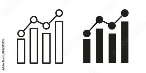Statistics icons in trendy flat style. Icon design, logo, app, UI. Vector illustration