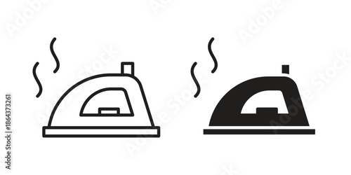 Steaming iron icons in trendy flat style. Icon design, logo, app, UI. Vector illustration