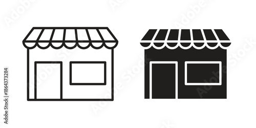 Store icons in trendy flat style. Icon design, logo, app, UI. Vector illustration