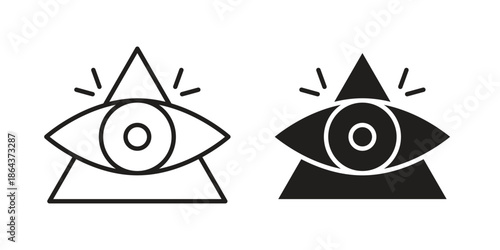 Strategic service vision icons in trendy flat style. Icon design, logo, app, UI. Vector illustration