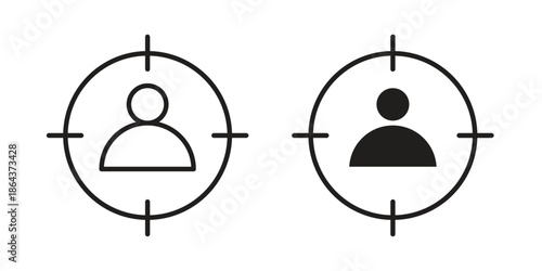 Target market icons in trendy flat style. Icon design, logo, app, UI. Vector illustration