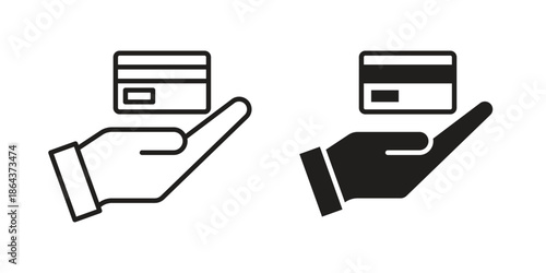 Take credit icons in trendy flat style. Icon design, logo, app, UI. Vector illustration