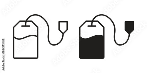 Tea bag icons in trendy flat style. Icon design, logo, app, UI. Vector illustration