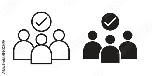 Teamwork icons in trendy flat style. Icon design, logo, app, UI. Vector illustration