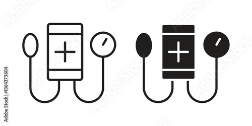 Tonometer icons in trendy flat style. Icon design, logo, app, UI. Vector illustration