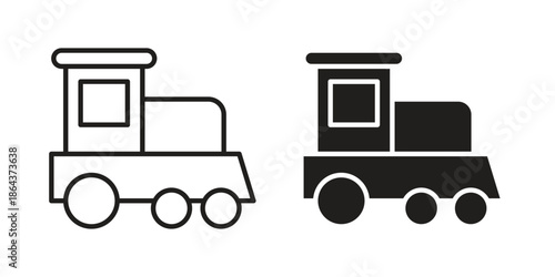 Toy train icons in trendy flat style. Icon design, logo, app, UI. Vector illustration