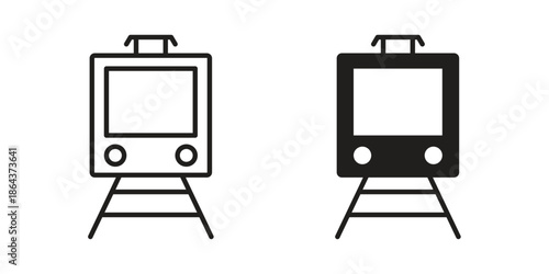 Train icons in trendy flat style. Icon design, logo, app, UI. Vector illustration