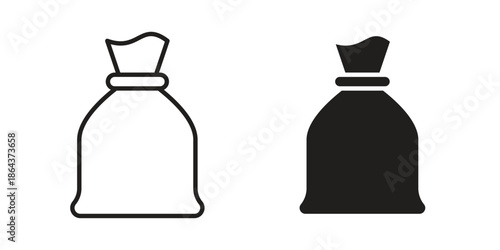 Trash bag icons in trendy flat style. Icon design, logo, app, UI. Vector illustration