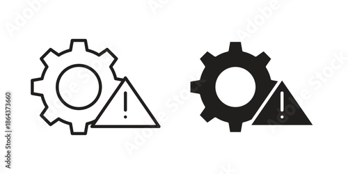 Troubleshoot icons in trendy flat style. Icon design, logo, app, UI. Vector illustration