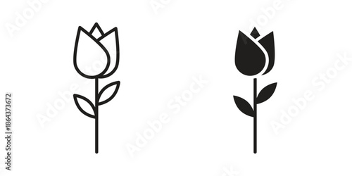 Tulip icons in trendy flat style. Icon design, logo, app, UI. Vector illustration