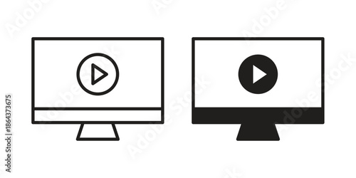 Tutorials icons in trendy flat style. Icon design, logo, app, UI. Vector illustration