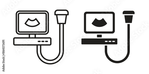 Ultrasound icons in trendy flat style. Icon design, logo, app, UI. Vector illustration