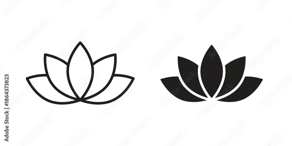 Obraz premium Water lily icons in trendy flat style. Icon design, logo, app, UI. Vector illustration