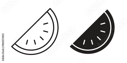 Watermelon slice icons in trendy flat style. Icon design, logo, app, UI. Vector illustration