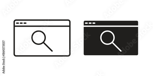 Web search icons in trendy flat style. Icon design, logo, app, UI. Vector illustration