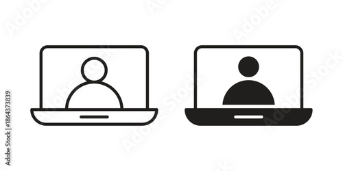 Webinar icons in trendy flat style. Icon design, logo, app, UI. Vector illustration