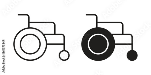Wheelchair icons in trendy flat style. Icon design, logo, app, UI. Vector illustration