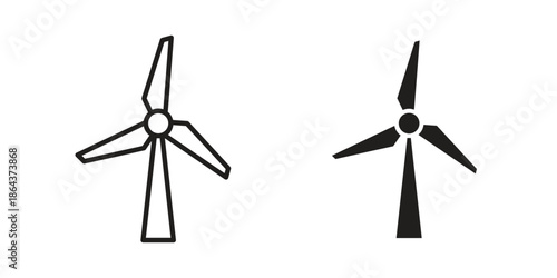 Wind turbine icons in trendy flat style. Icon design, logo, app, UI. Vector illustration