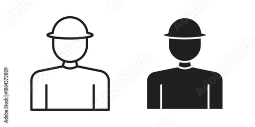 Worker icons in trendy flat style. Icon design, logo, app, UI. Vector illustration