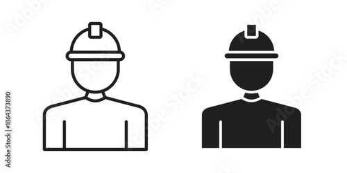 Worker icons in trendy flat style. Icon design, logo, app, UI. Vector illustration