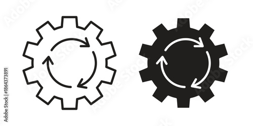 Workflow icons in trendy flat style. Icon design, logo, app, UI. Vector illustration