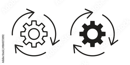 Workflow process icons in trendy flat style. Icon design, logo, app, UI. Vector illustration