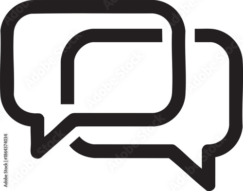 Modern minimalist speech bubble icon for chat and communication
