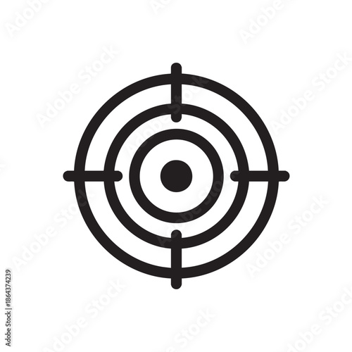 Target crosshair icon with concentric circles isolated on transparent