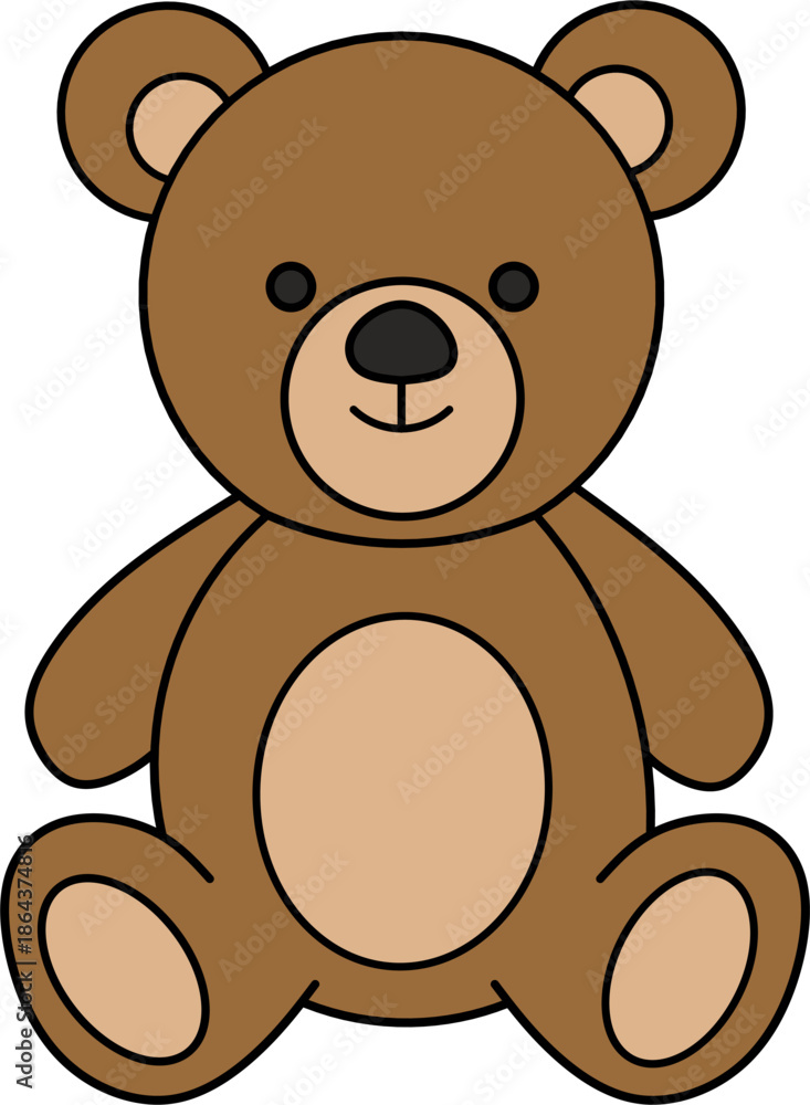 Fototapeta premium Kawaii Teddy Bear Illustration