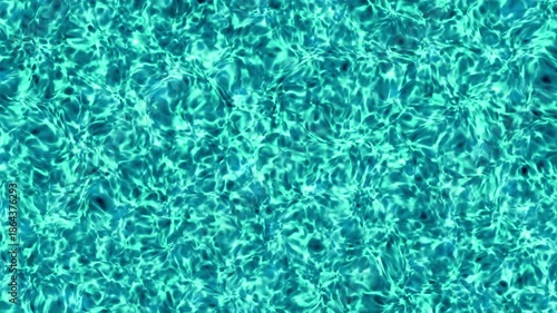 Water wave pattern seamless background loop. Light refraction and caustics in turquoise sea or pool. Digital animation.