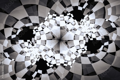 black abstract fractal background 3d rendering